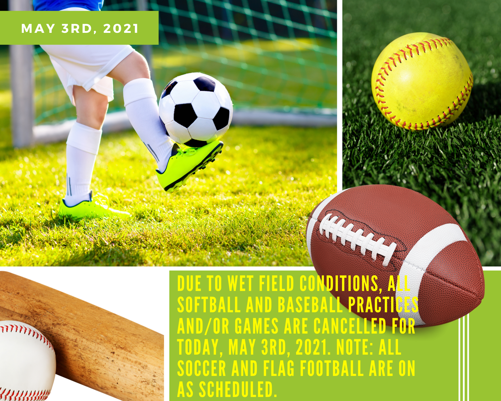 Sports Cancellations for Monday, May 3rd, 2021.