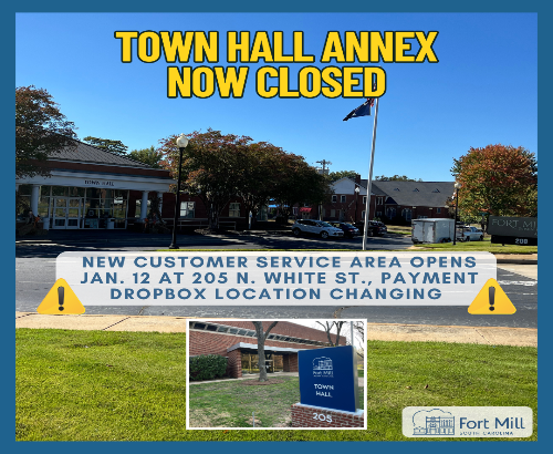 Town Hall Annex Now Closed and Customer Service moving-1-9-26