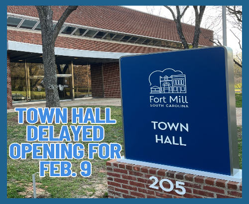 Delayed Town Hall Opening on Feb. 9- 2-7-26
