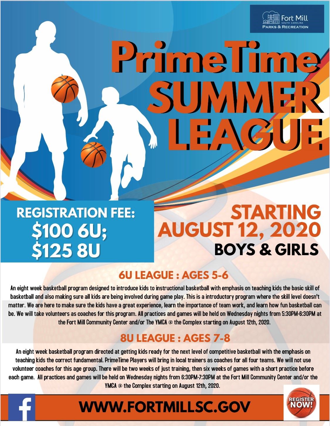 Flyer for the PrimeTime Summer League