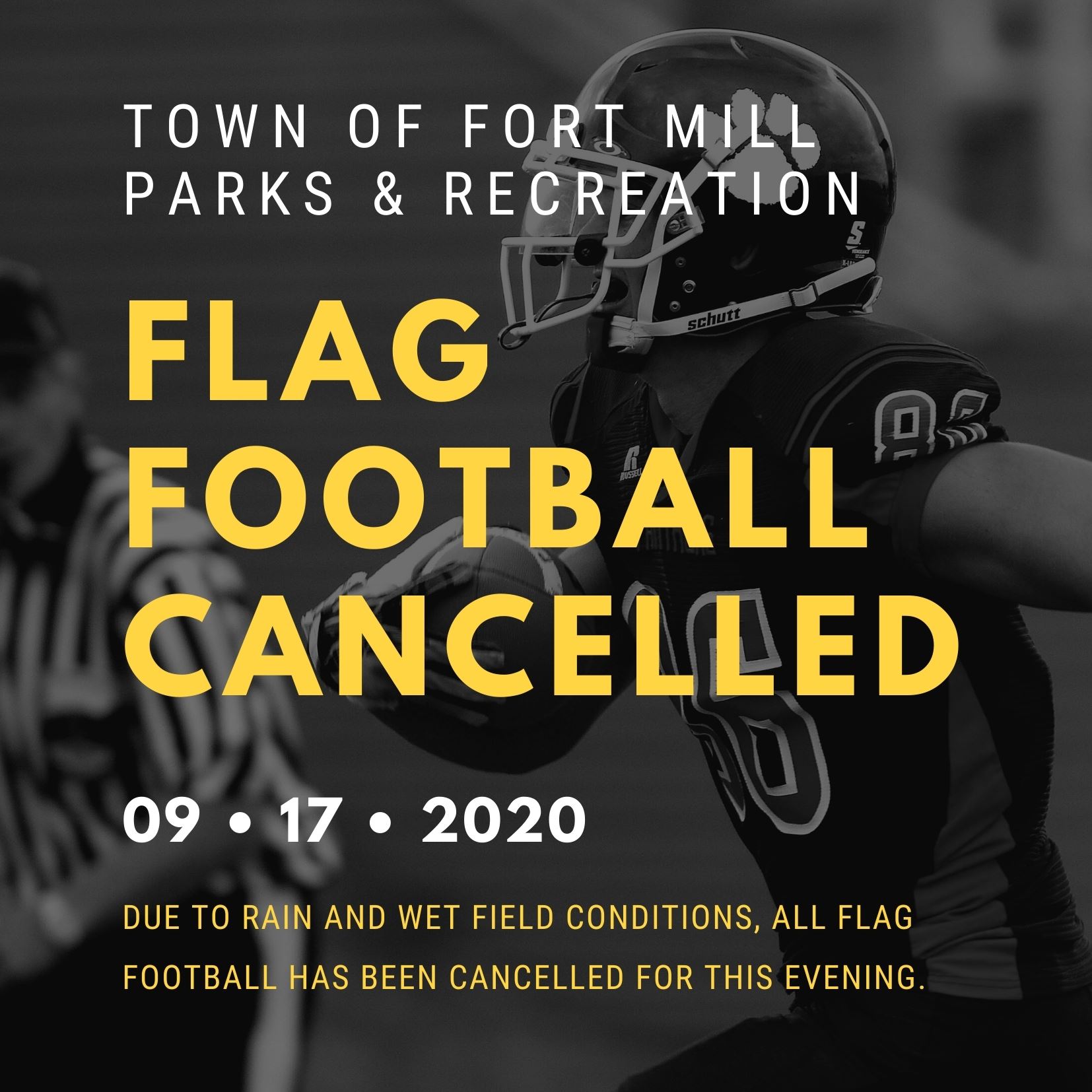 Flag Football Cancellation 9.17.2020