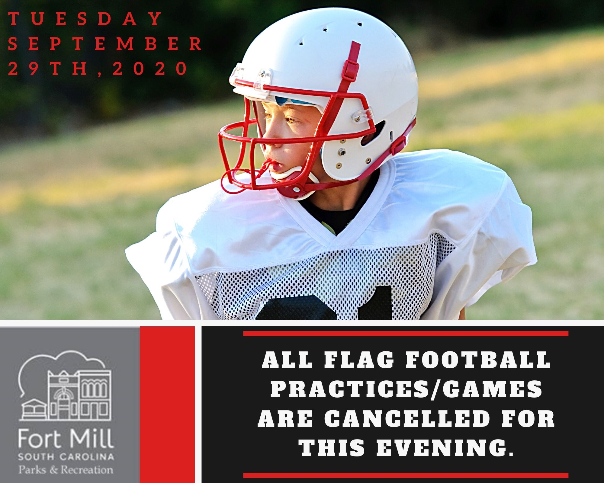 Flag Football Cancellations 9.29.2020