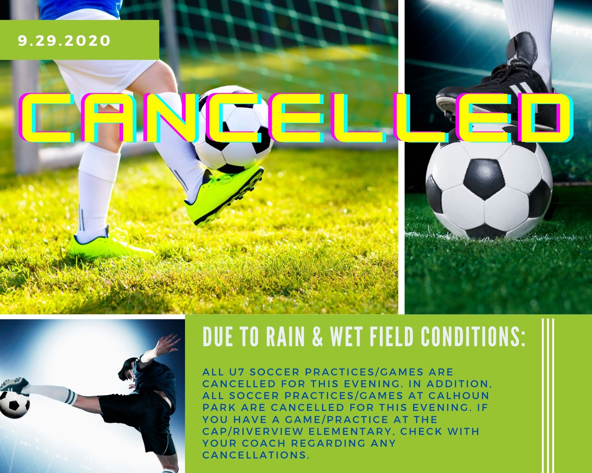 Soccer Cancellations 9.29.2020