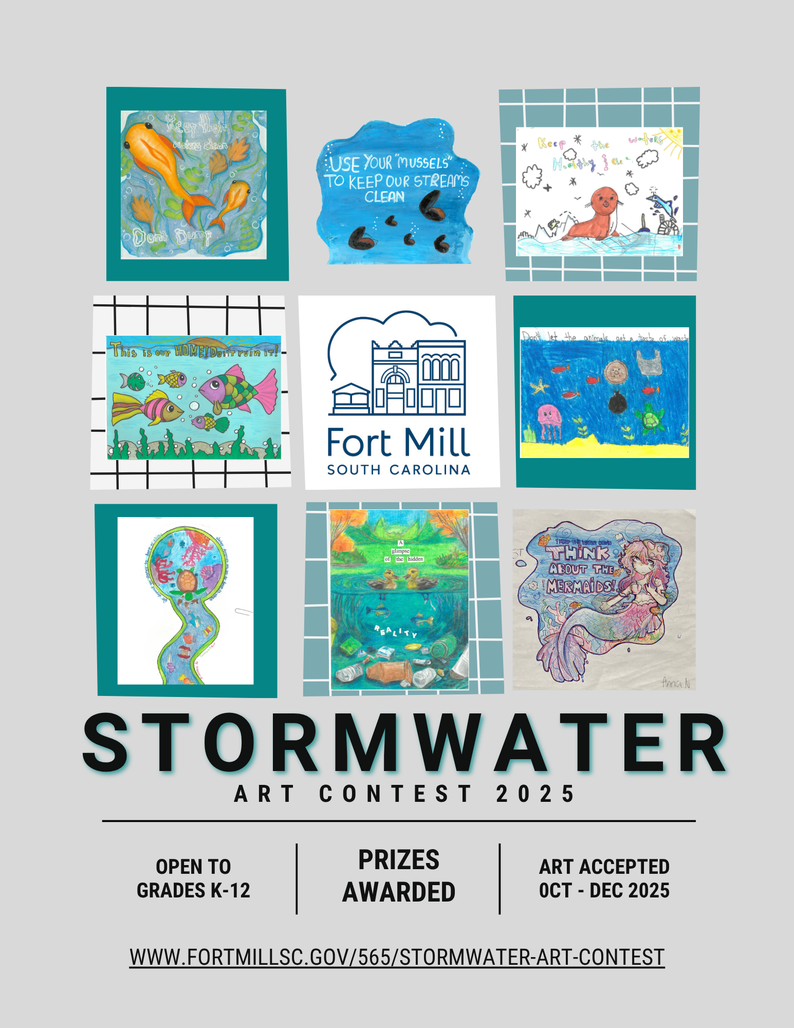 Flyer shows information for upcoming student art contest