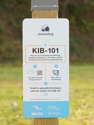 Example of a Chronolog sign, with information about the site and instructions