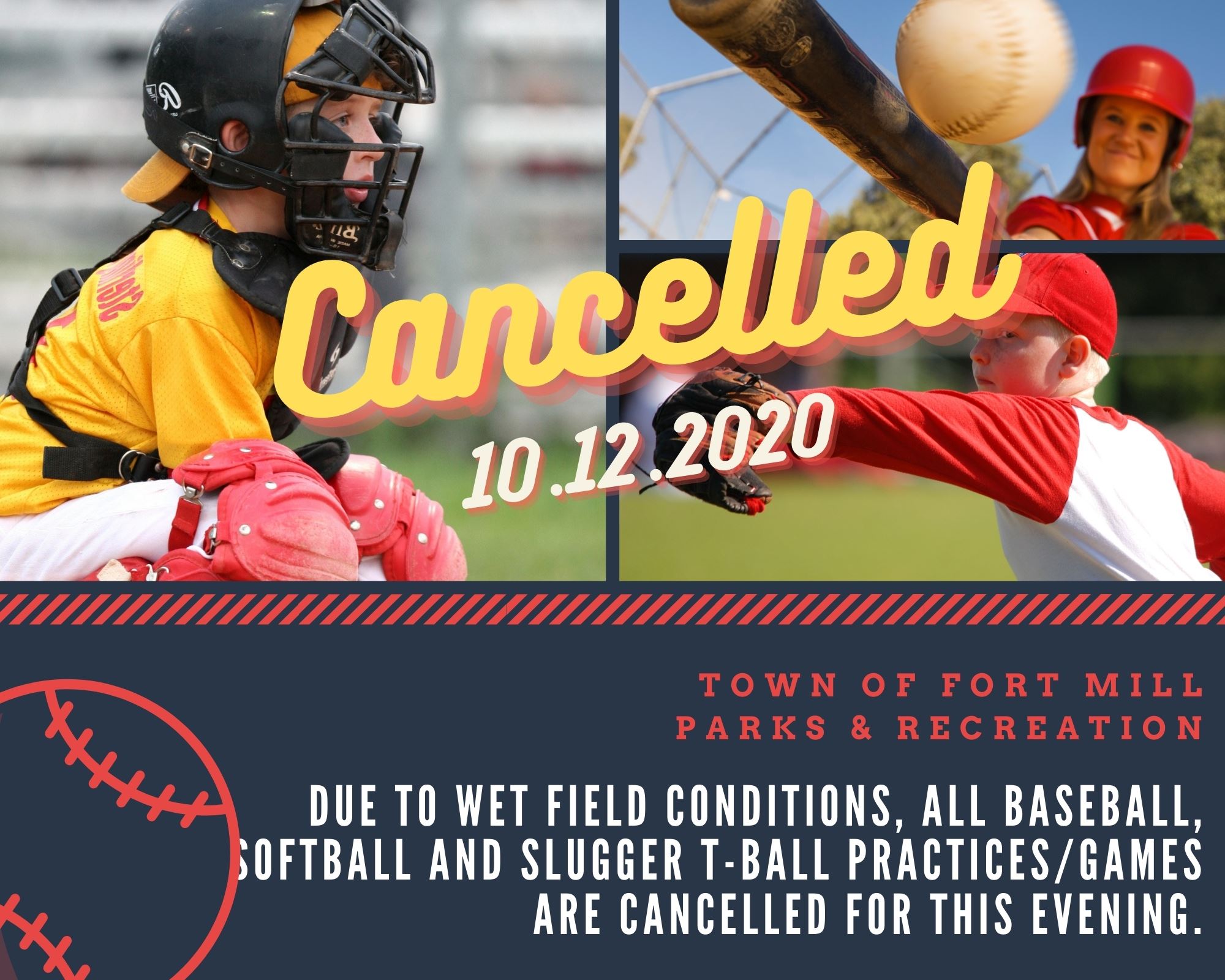 Baseball Slugger T-Ball cancellatiuon 10.12.2020