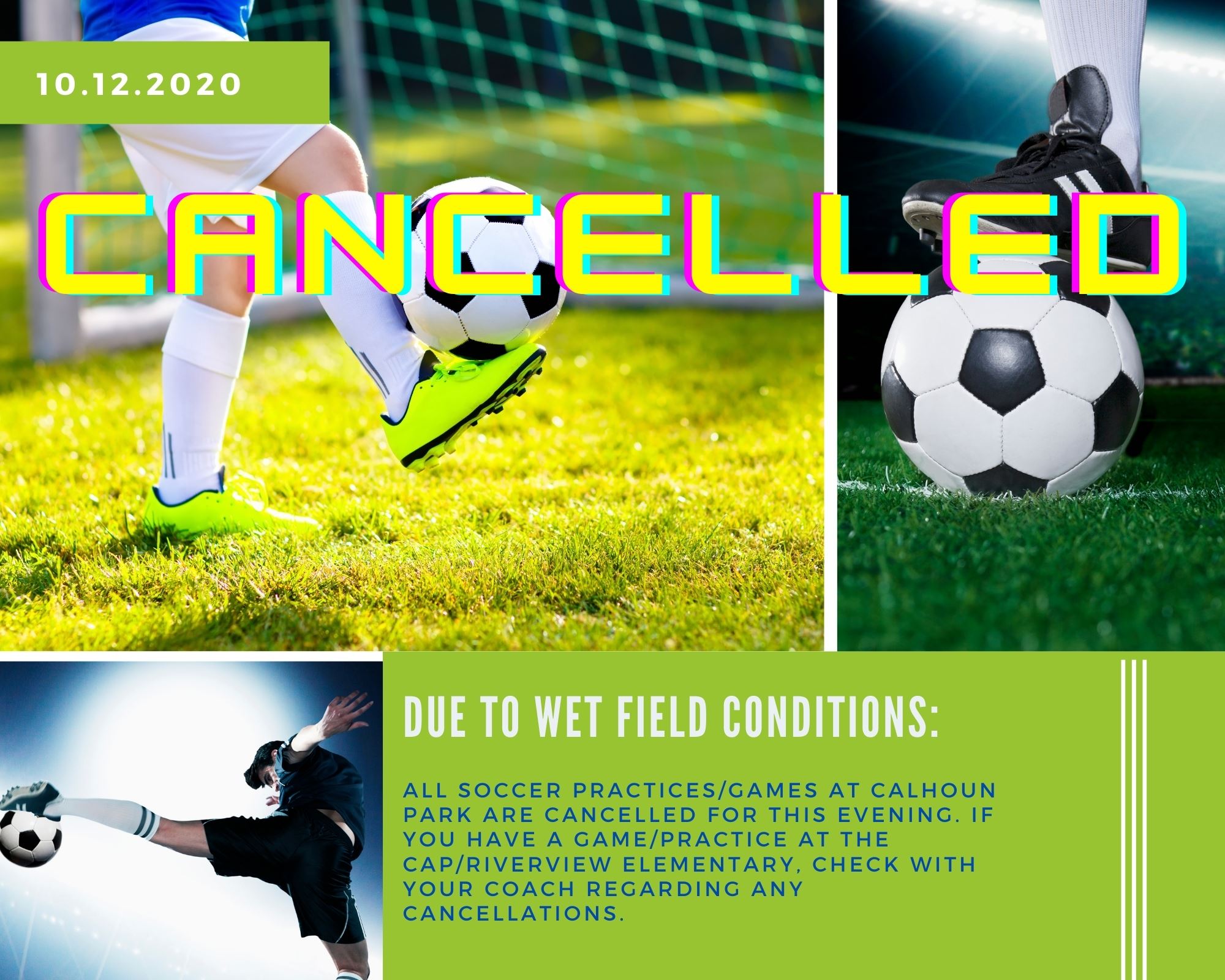 Soccer Cancellations 10.12.2020 